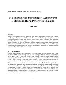 Agricultural Output and Rural Poverty in Thailand