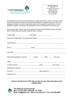 Donation Request Form - The Pittsburgh Social Exchange