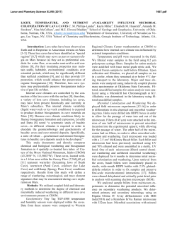 Light, Temperature, and Nutrient Availability Influence Microbial