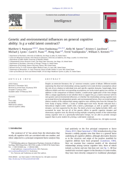 Genetic and environmental influences on general cognitive ability
