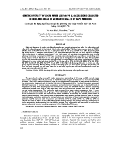 GENETIC DIVERSITY OF LOCAL MAIzE (ZEA MAYS L