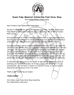 Duane Fulps Memorial Scholarship Fund Horse Show