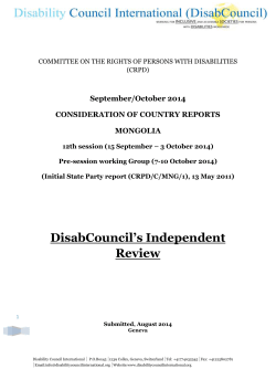 Shadow report on Mongolia - Disability Council International