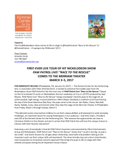 first-ever live tour of hit nickelodeon show paw