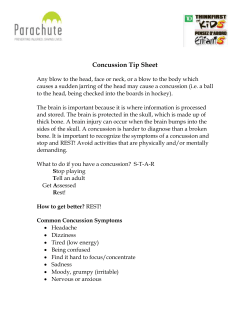 I ThinkFirst Concussion Tipsheet