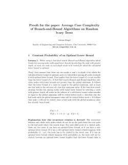 Proofs for the paper: Average Case Complexity of Branch