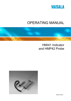 HMI41 and HMP42 Operating Manual