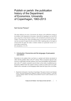 Publish or perish: the publication history of the Department of