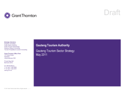 Gauteng Tourism Authority Gauteng Tourism Sector Strategy May