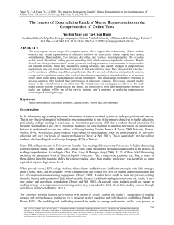 The Impact of Externalizing Readers` Mental Representation on the