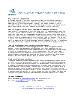 How Maize Can Reduce Vitamin A Deficiency