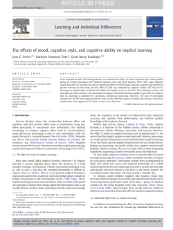 The effects of mood, cognitive style, and cognitive ability on implicit