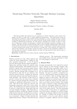 Monitoring Wireless Networks Through Machine Learning Algorithms