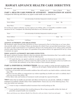 Advance Directive for Hawaii