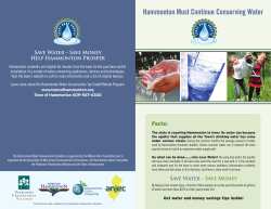 Hammonton Must Continue Conserving Water