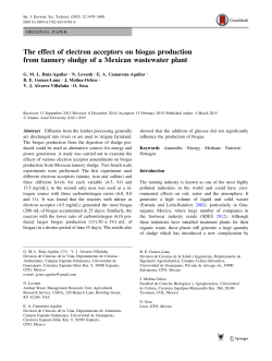 The effect of electron acceptors on biogas production from tannery