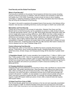Student Handout on Food Security