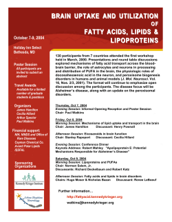 brain uptake and utilization brain uptake and utilization fatty acids