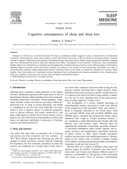 Cognitive consequences of sleep and sleep loss