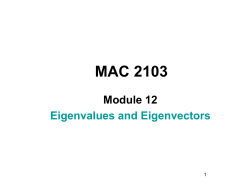 Eigenvalues and Eigenvectors