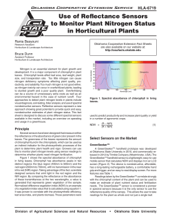Use of Reflectance Sensors to Monitor Plant Nitrogen