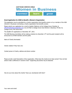 Grant Application for $500 to Benefit a Women`s Organization This
