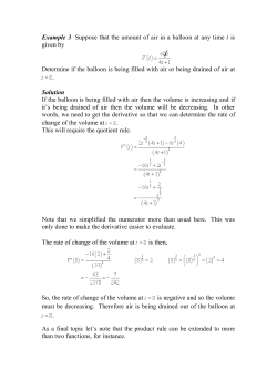 Example 3 Suppose that the amount of air in a balloon at any time t