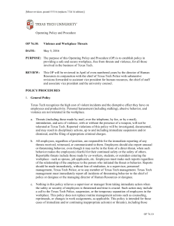 76.10 Violence and Workplace Threats