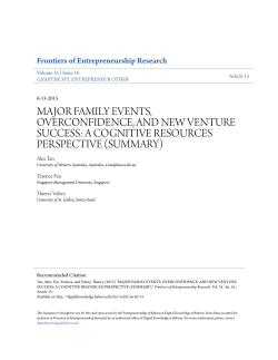 major family events, overconfidence, and new venture success