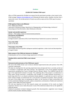 ClimMani ES1308 COST ClimMani STSM report After an STSM