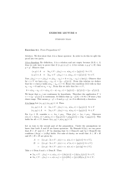 EXERCISE LECTURE 8 Exercises 8.1. Prove Proposition 8.7