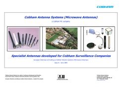 Cobham Antenna Systems (Microwave Antennas) Specialist