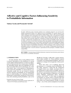 Affective and Cognitive Factors Influencing Sensitivity to