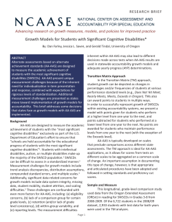 Growth Models for Students with Significant Cognitive