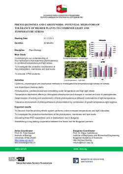 potential mediators of tolerance of higher plants to combined