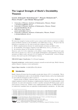 The Logical Strength of B&uuml;chi`s Decidability Theorem
