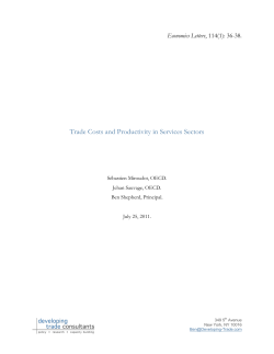 Trade Costs and Productivity in Services Sectors