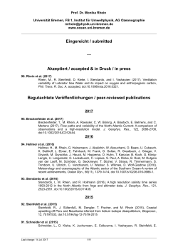 Prof. Dr. Monika Rhein: Ver&ouml;ffentlichungen / Publications - IUP