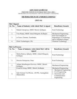 MoU with IGTR, Aurangabad. - Department of Technology