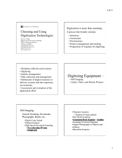 Digitizing Equipment &ndash;