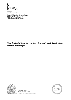 Gas installations in timber framed and light steel framed
