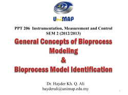 Lect. 10: General Concepts of Bioprocess Modeling