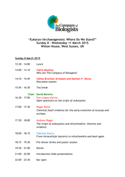 Program - Company of Biologists Workshop