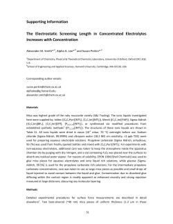 Supporting Information The Electrostatic Screening Length in