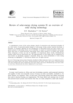 Review of solar-energy drying systems II