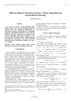 Different Objective Functions in Fuzzy c