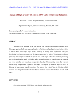 Design of High Quality Chemical XOR Gates with Noise Reduction