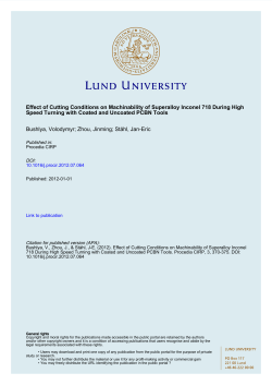 Effect of Cutting Conditions on Machinability of