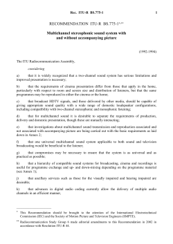 RECOMMENDATION ITU-R BS.775-1*,**