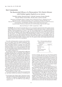 The Bactericidal Efficacy of a Photocatalytic TiO2 Particle Mixture